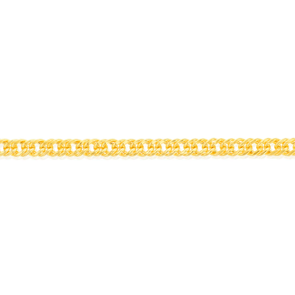 9ct Yellow Gold Silverfilled Double Concave 100Gauge Curb 21cm Bracelet - Image 3