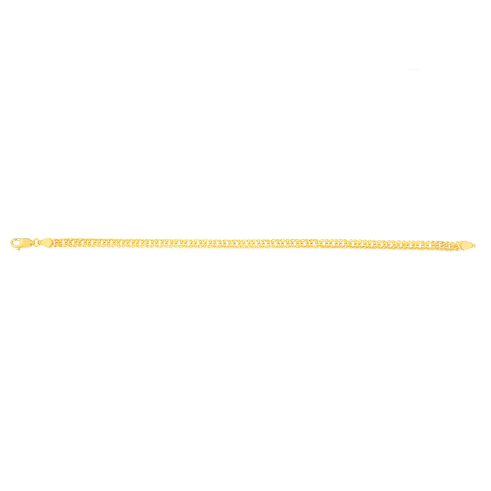 9ct Yellow Gold Silverfilled Double Concave 80 Gauge Curb 19cm Bracelet - Image 2