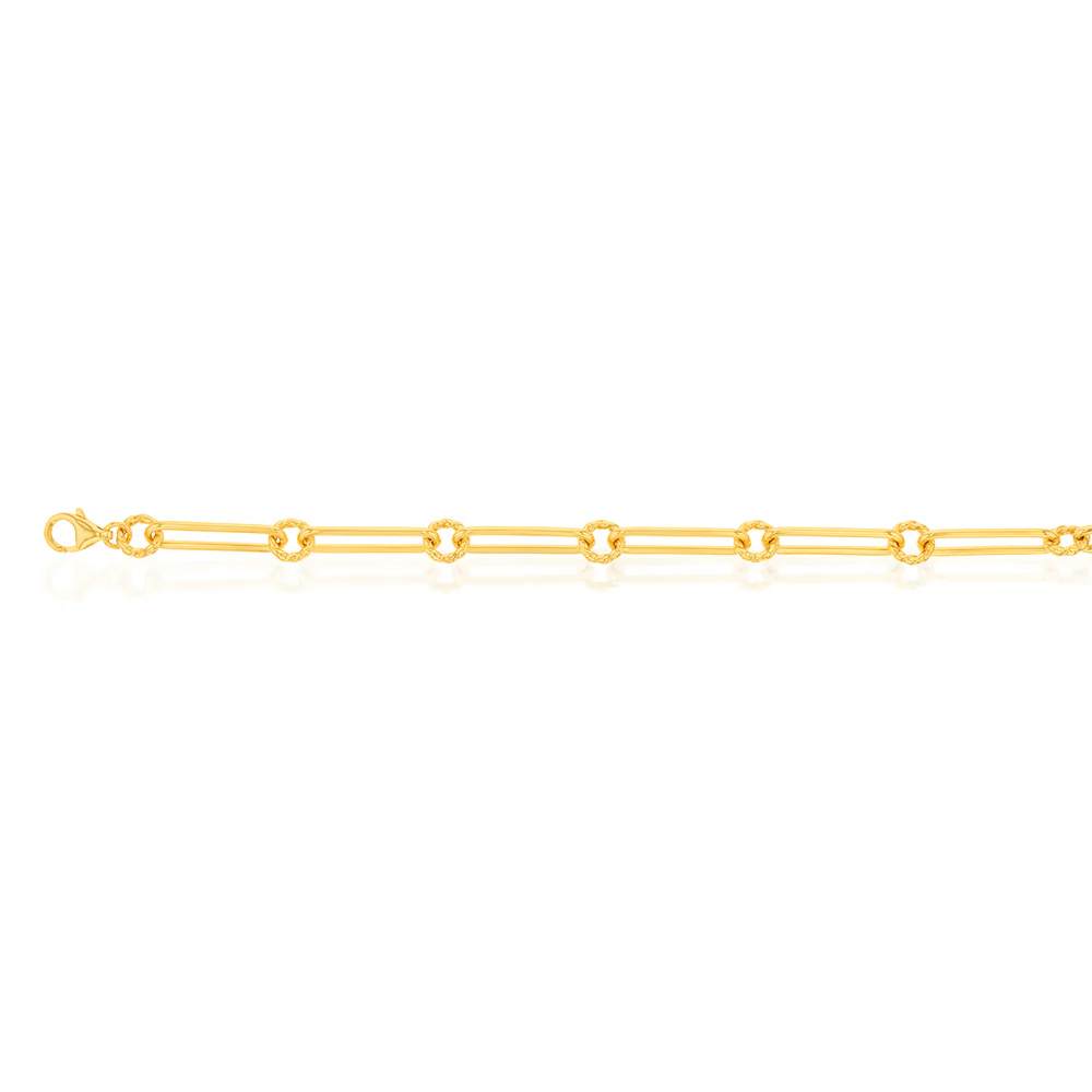 9ct Yellow Gold Silverfilled Fancy 19cm Bracelet - Image 2