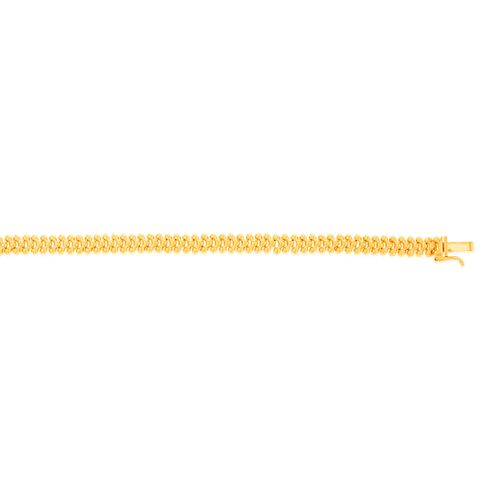 9ct Yellow Gold Silverfilled Fancy 19cm Bracelet - Image 2