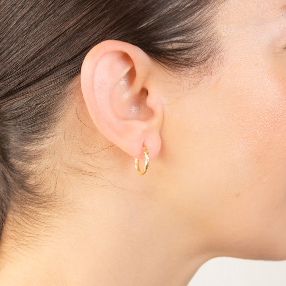 9ct Yellow Gold Silverfilled Fancy Twisted 10mm Earrings - Image 2