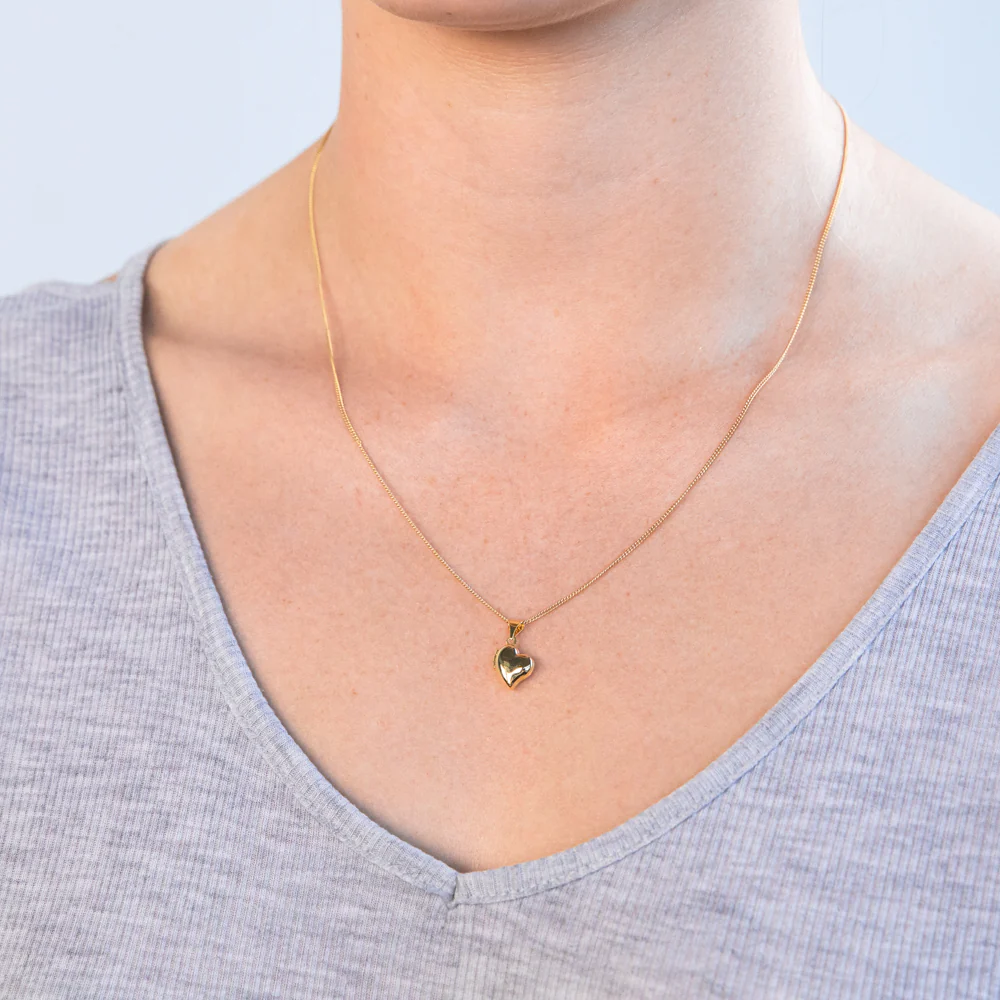 9ct Yellow Gold Silverfilled Heart Locket Pendant - Image 3