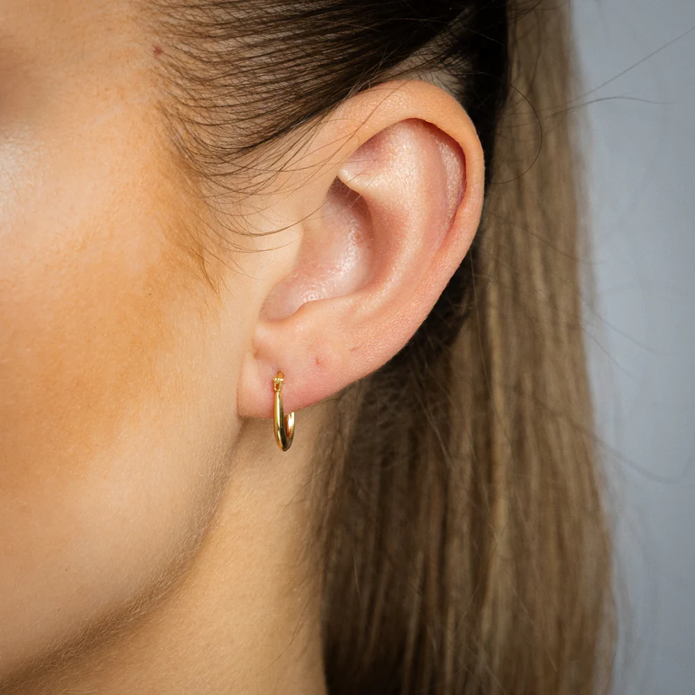 9ct Yellow Gold Silverfilled Horseshoe Hoop Earrings - Image 3