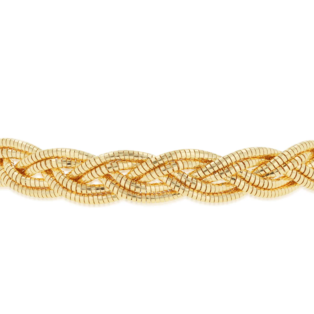 9ct Yellow Gold Silverfilled Multi Strand Braided Bracelet - Image 2