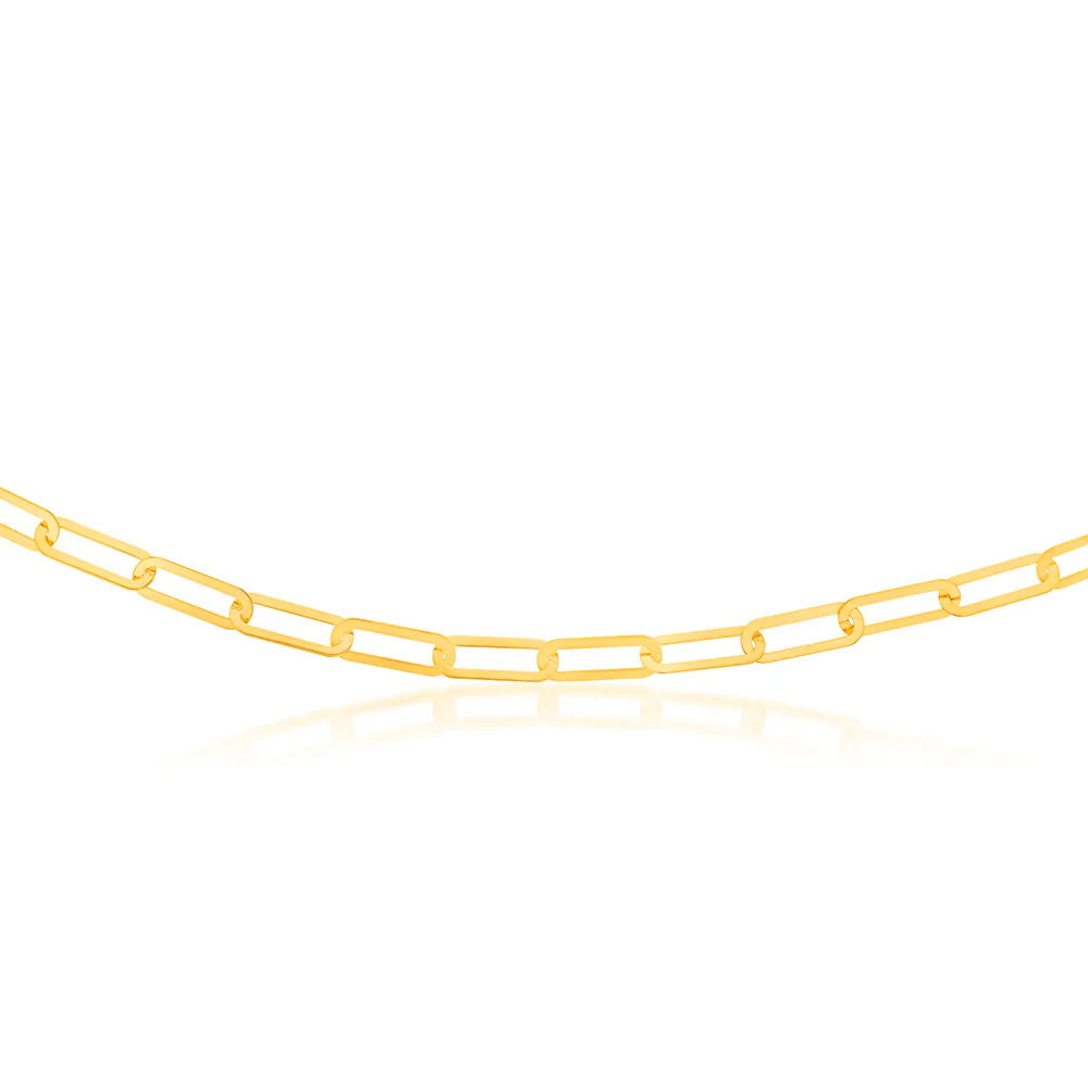 9ct Yellow Gold Silverfilled Paperclip 60cm Chain - Image 2