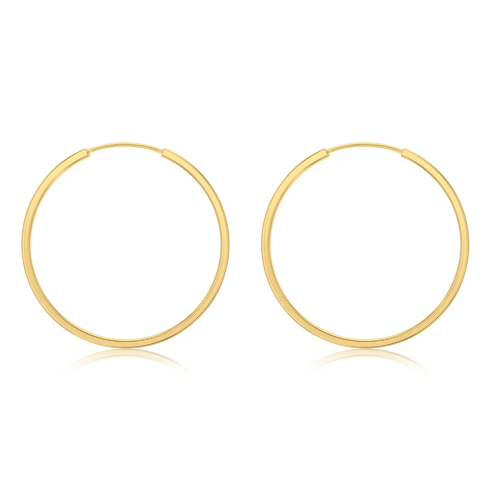 9ct Yellow Gold Silverfilled Plain Sleeper Earrings