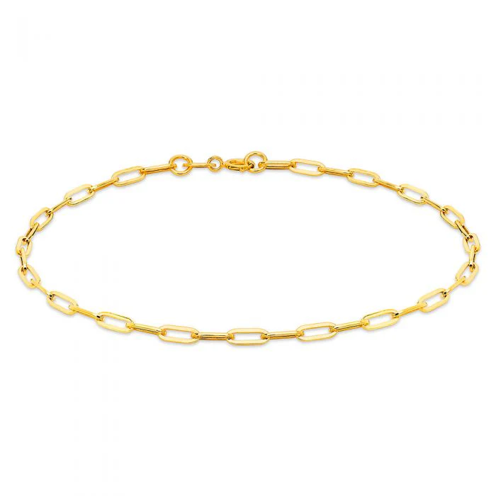 9ct Yellow Gold Small Paperclip 18.4cm Bracelet