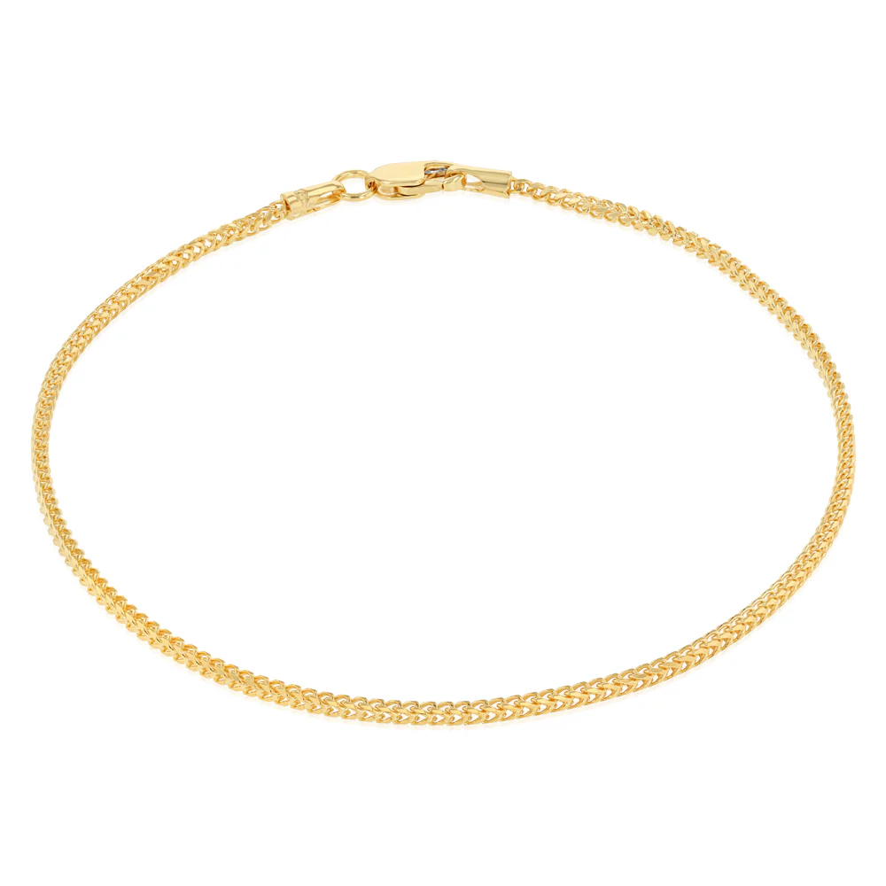 9ct Yellow Gold Snake Chain 19cm Bracelet