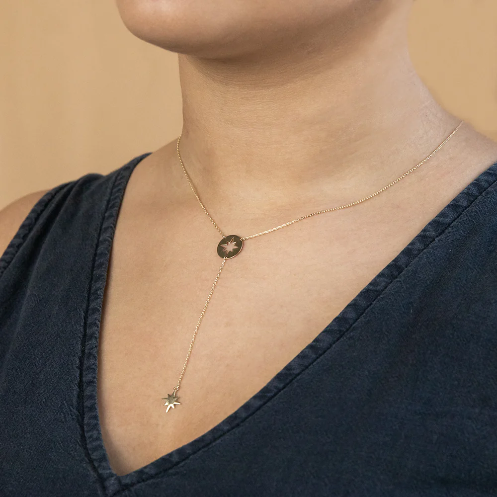 9ct Yellow Gold Star Pendant On 43cm Chain - Image 2