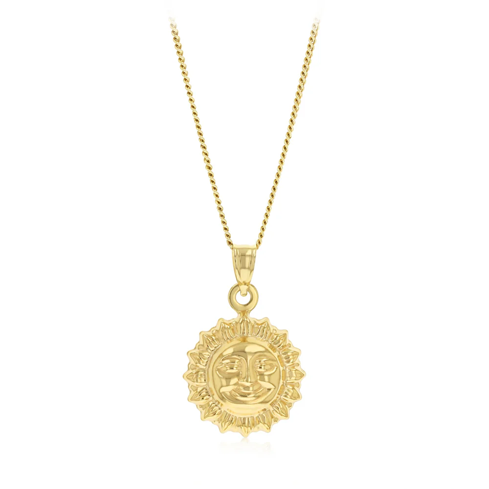 9ct Yellow Gold Sun Pendant