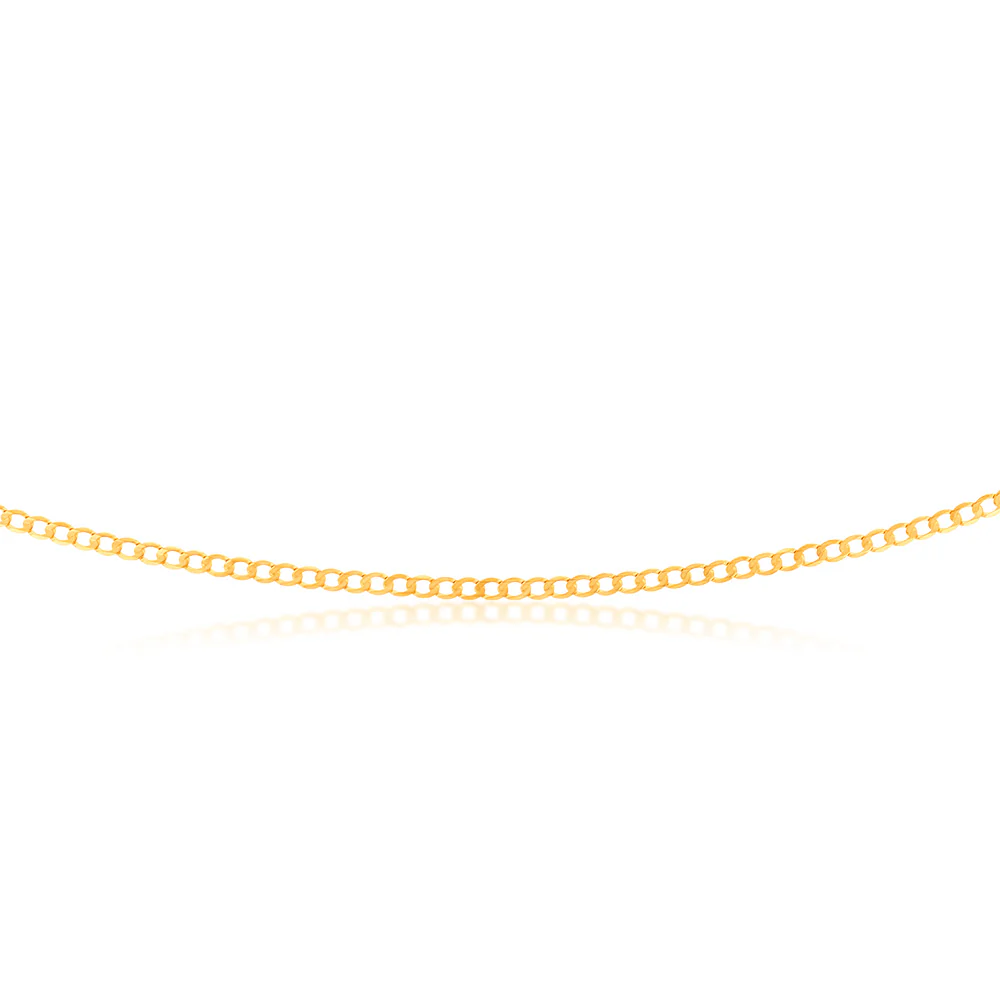 9ct Yellow Gold Superflat Light Curb 65 Gauge 50cm Chain - Image 2