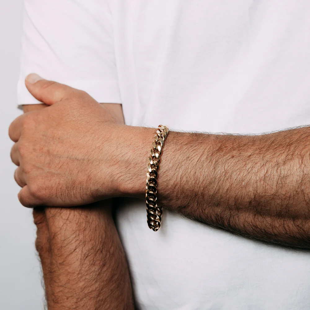 9ct Yellow Gold Superlight Hollow 250 Gauge Miami 21cm Bracelet - Image 3