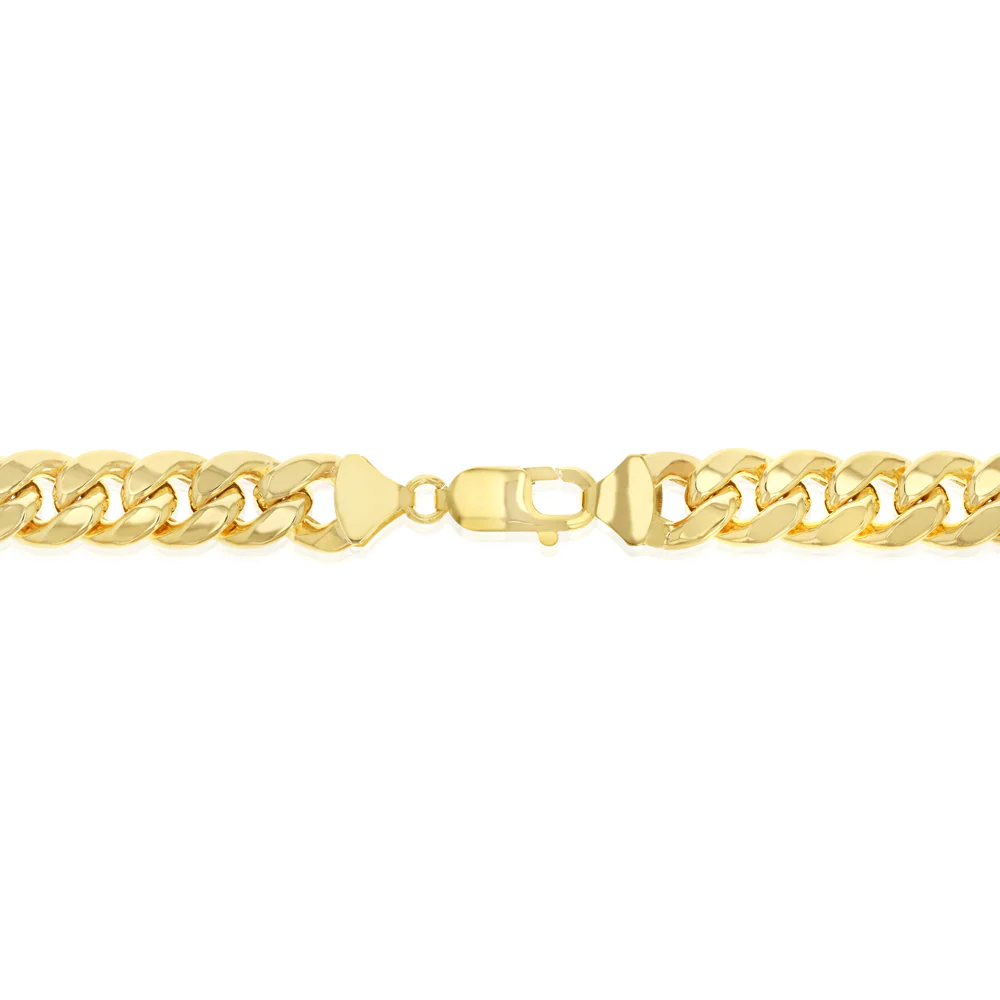 9ct Yellow Gold Superlight Hollow 250 Gauge Miami 60cm Chain - Image 3