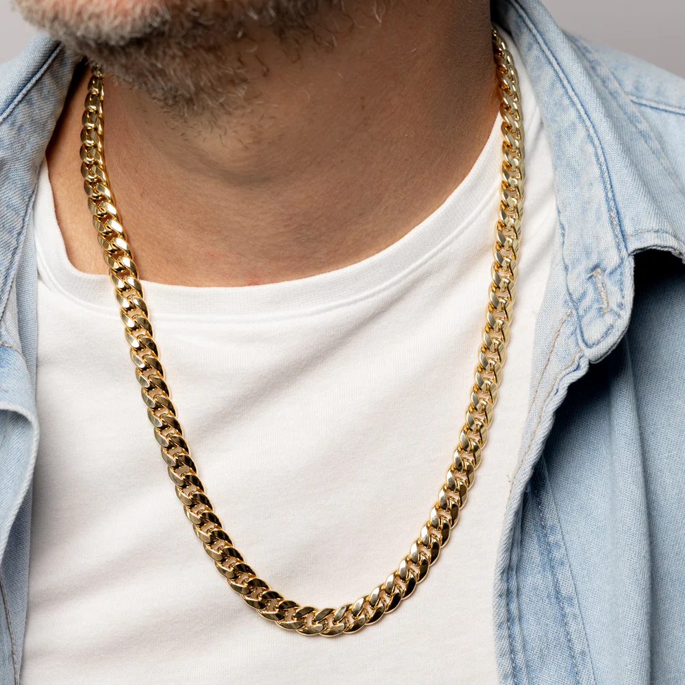 9ct Yellow Gold Superlight Hollow 250 Gauge Miami 60cm Chain - Image 5