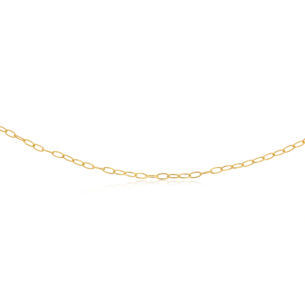 9ct Yellow Gold Textured Paperclip 50cm Chain - Image 2