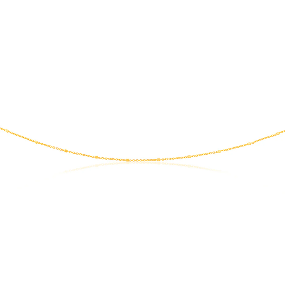 9ct Yellow Gold Tight Cable Square Ball 45cm Chain - Image 2