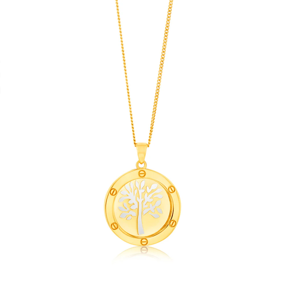 9ct Yellow Gold Tree of Life Medallion Pendant