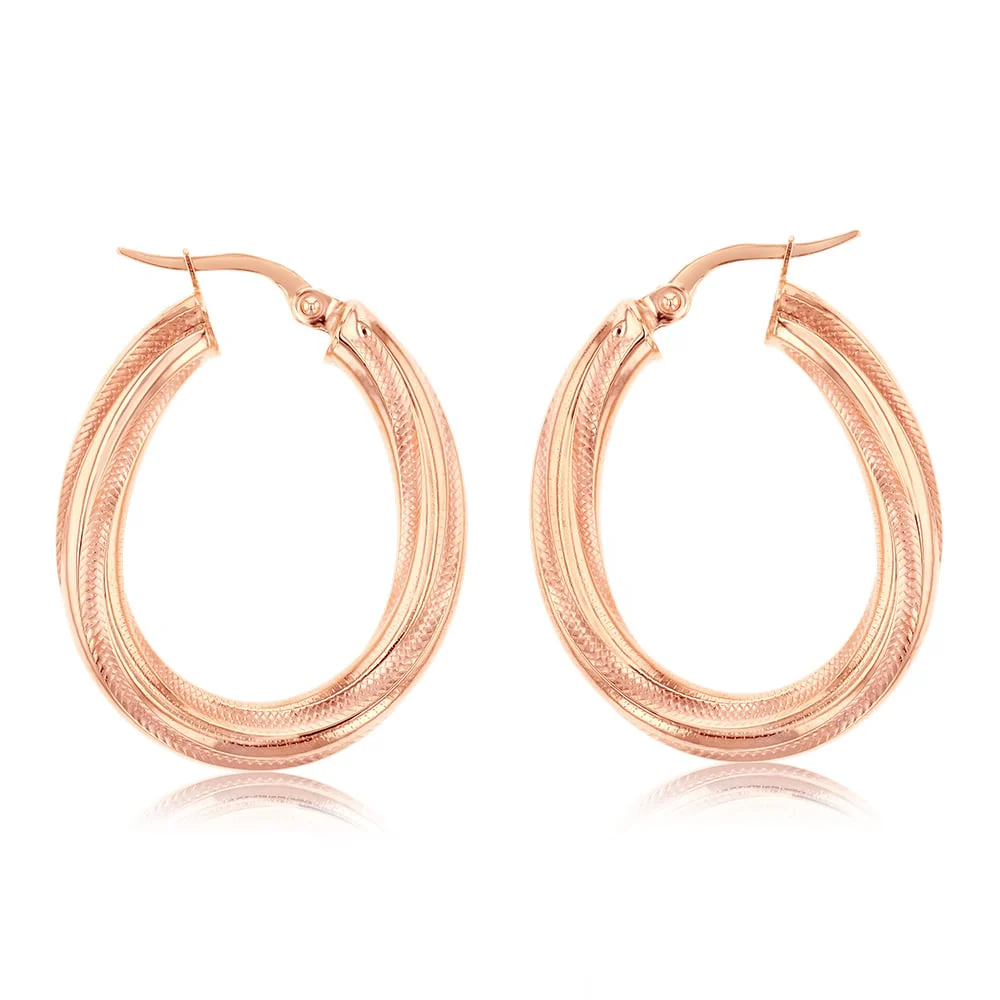9ct Yellow Gold Twisted Hoop Earrings