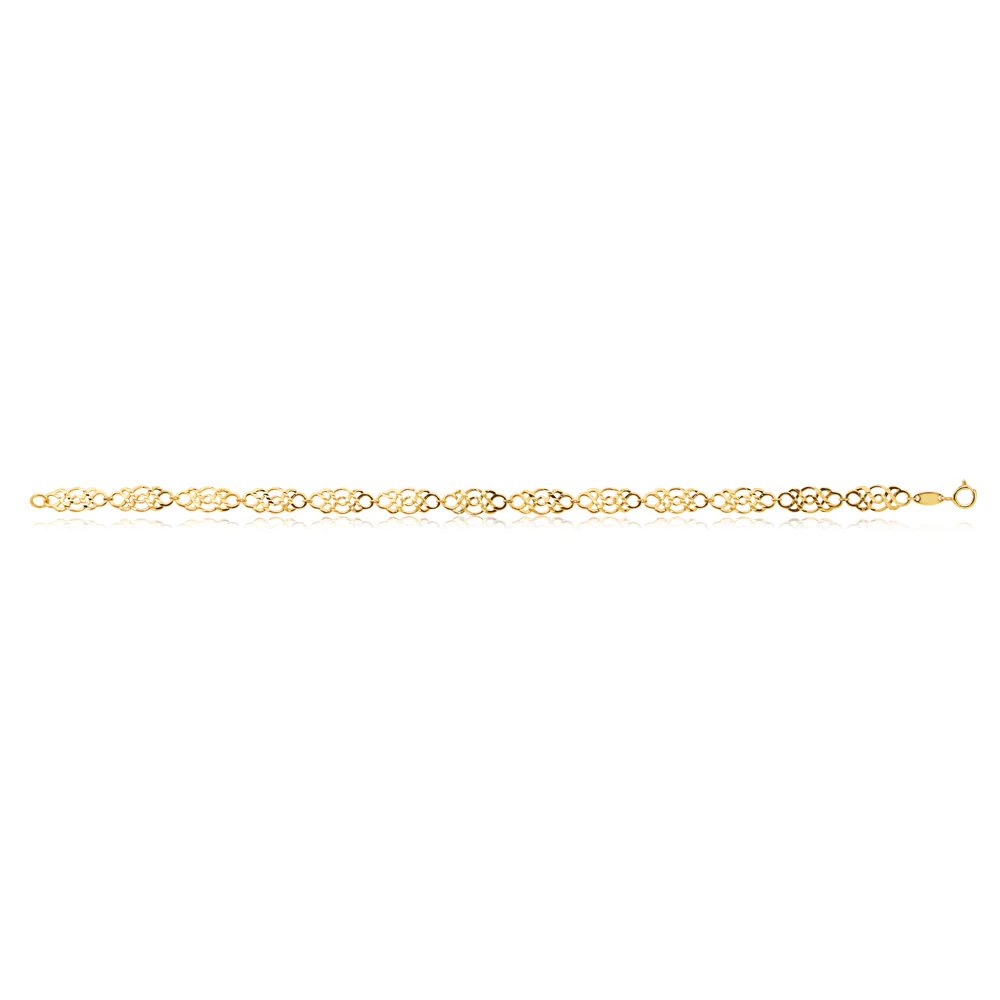 9ct Yellow Gold Twisted Link 19cm Bracelet - Image 2