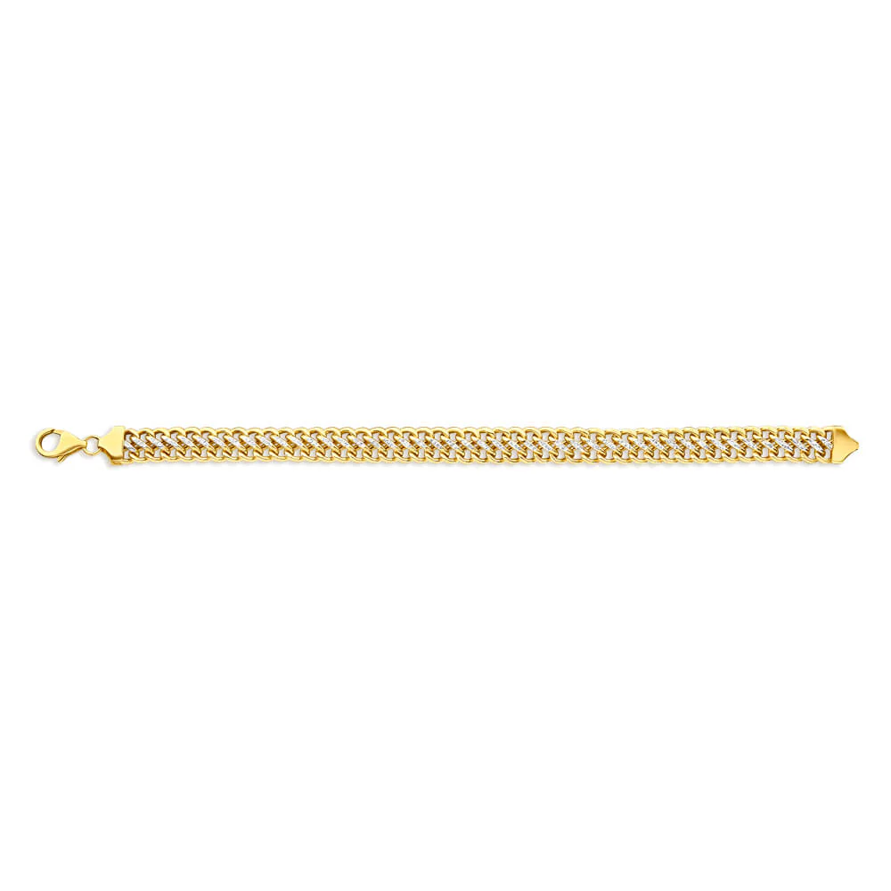9ct Yellow Gold & White Gold Fancy Bracelet - Image 2