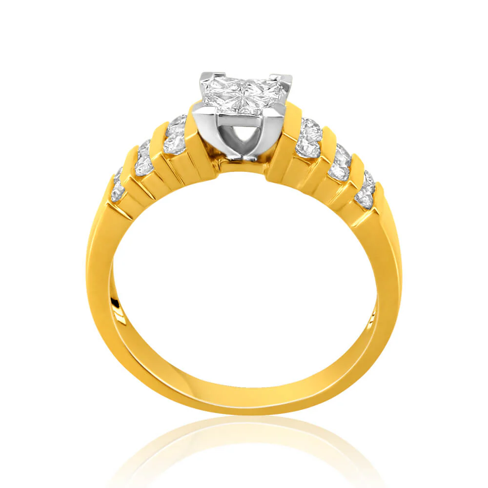 9ct Yellow Gold & White Gold Ring With 5/8 Carats Of Diamonds - Image 2