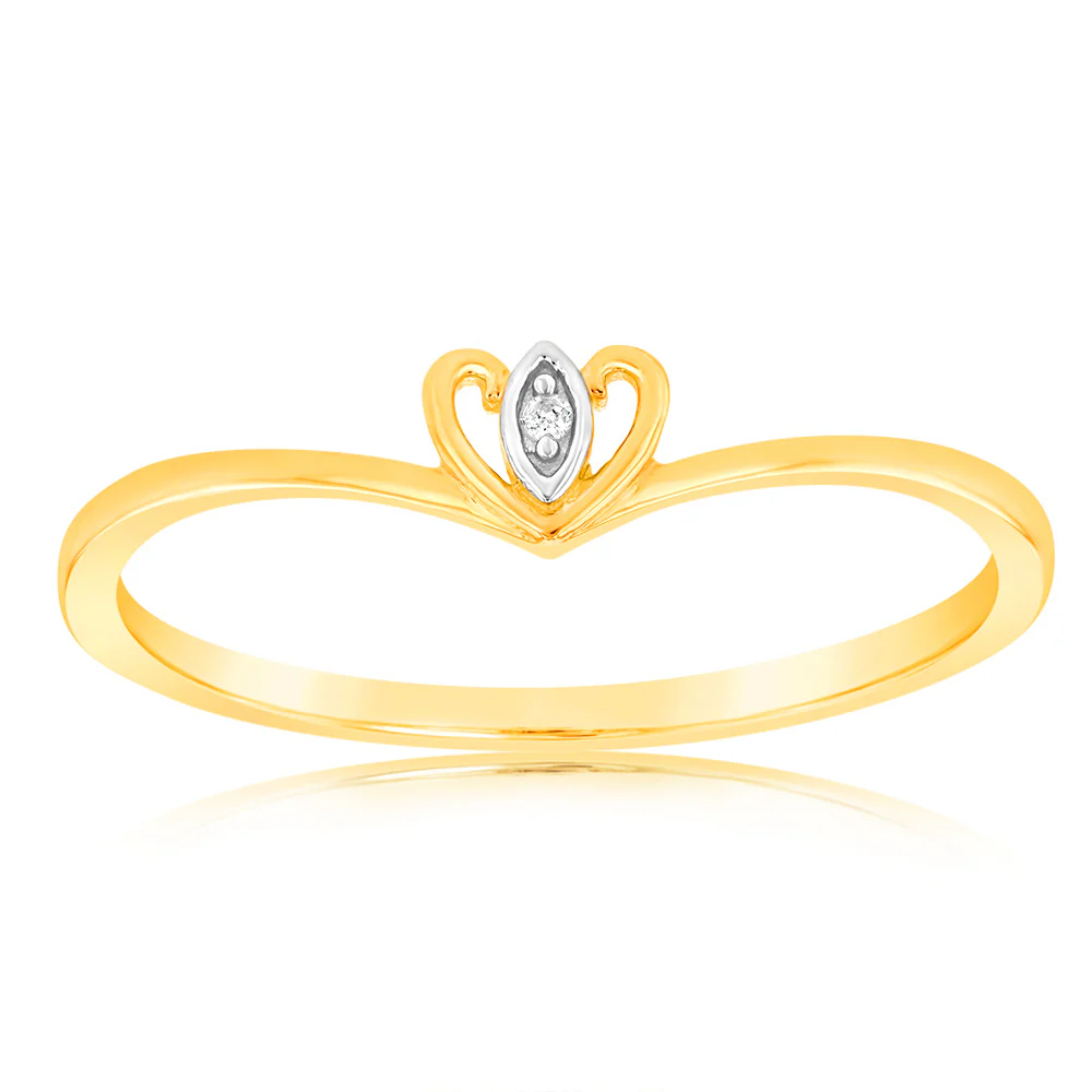 9ct Yellow Gold With 1 Brilliant Cut Diamond Ring