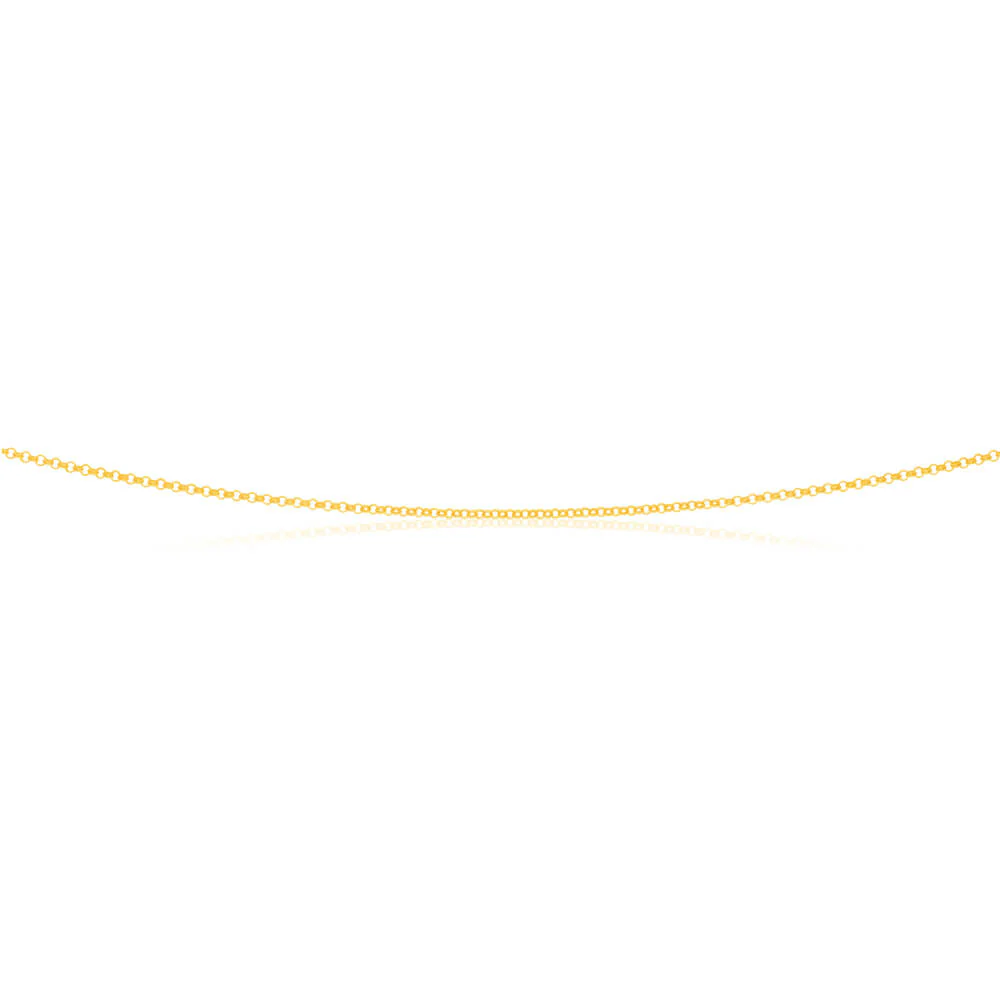 9ct Yellow Solid Gold 1.6mm Belcher Chain 50cm - Image 2