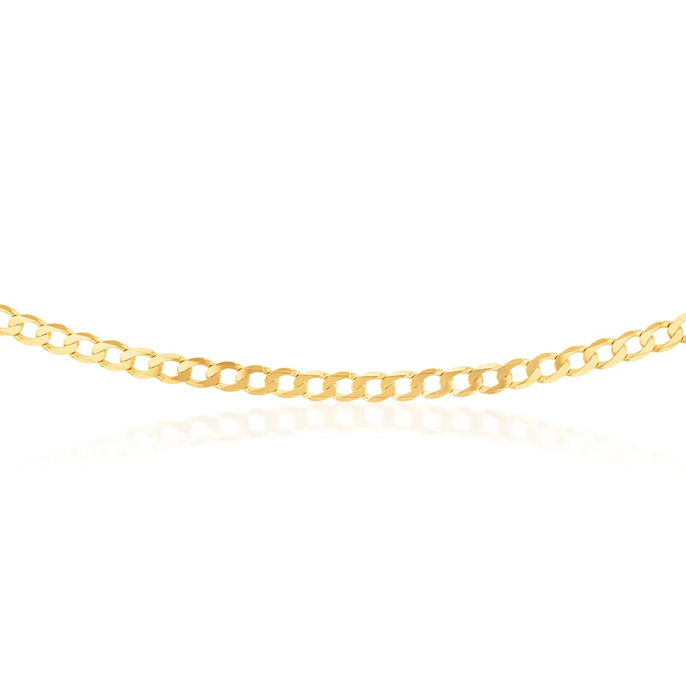 9ct Yellow Solid Gold 150 Gauge Curb 55cm Chain - Image 2