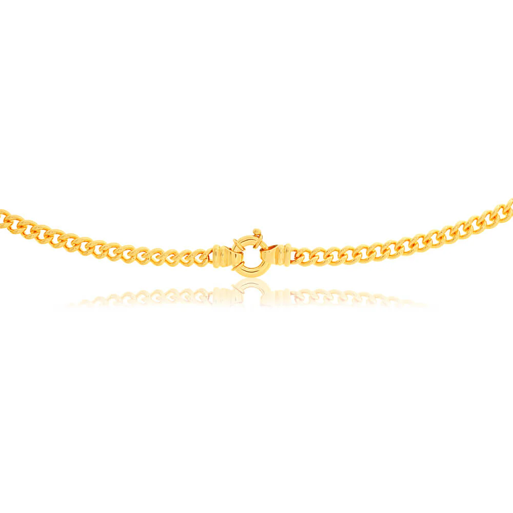 9ct Yellow Solid Gold 180 Gauge Boltring Curb Chain - Image 2