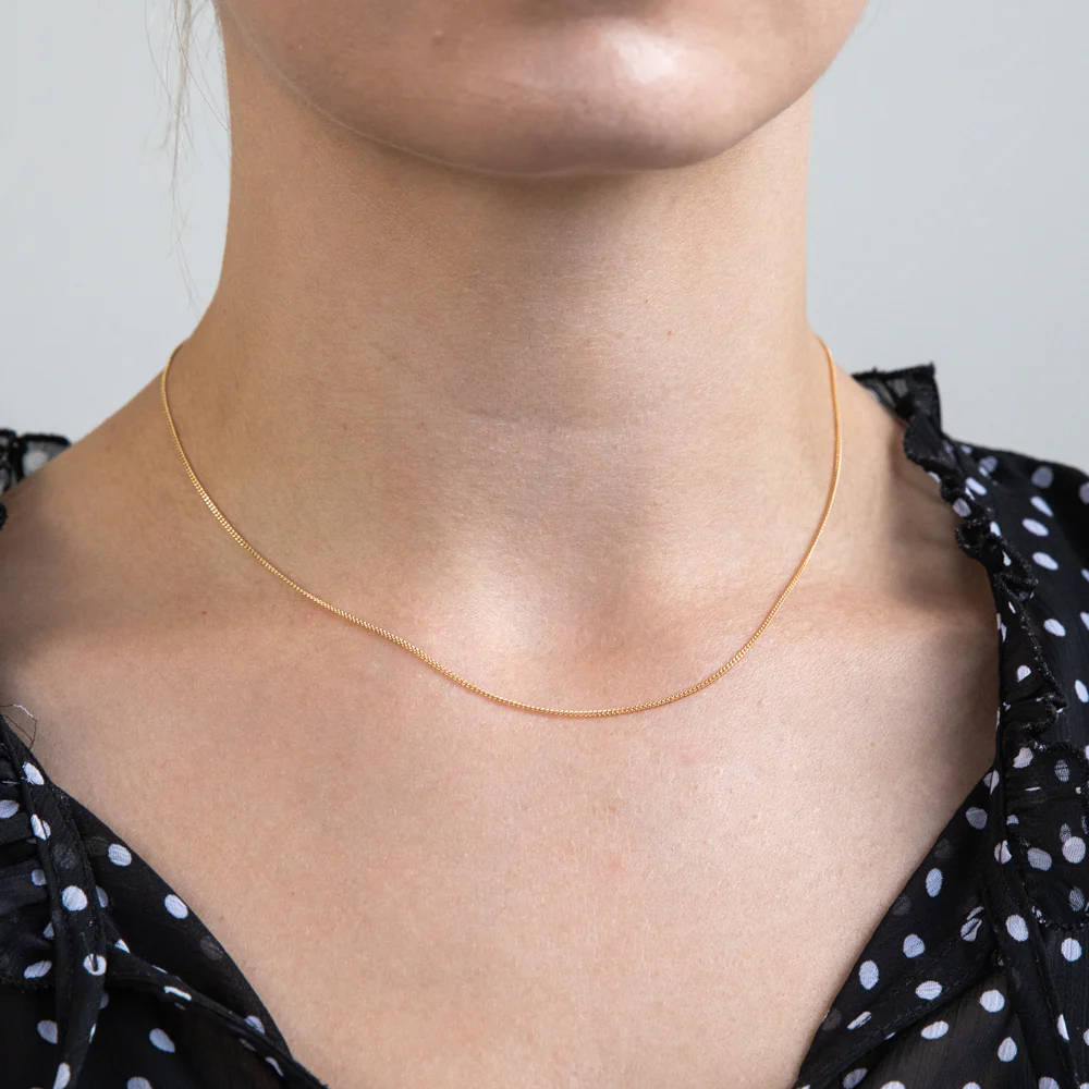 9ct Yellow Solid Gold 30 Gauge Curb 40cm Chain - Image 3