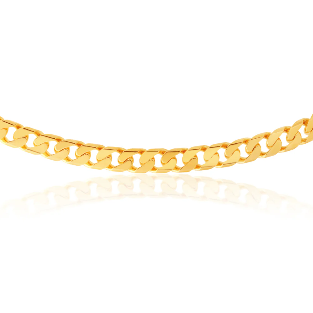 9ct Yellow Solid Gold 300 Gauge 55cm Curb Chain - Image 2