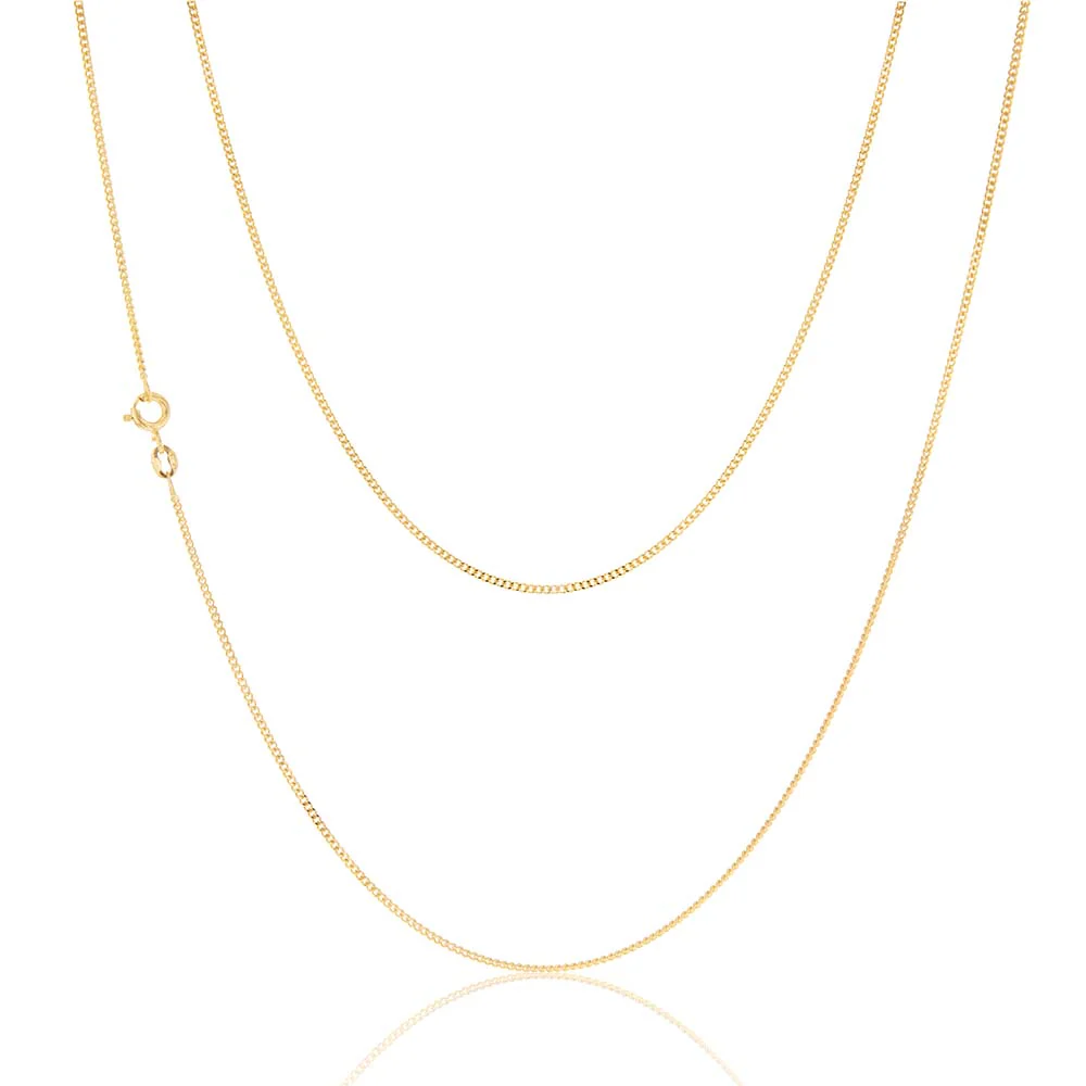 9ct Yellow Solid Gold 40 Gauge Curb 56cm Chain