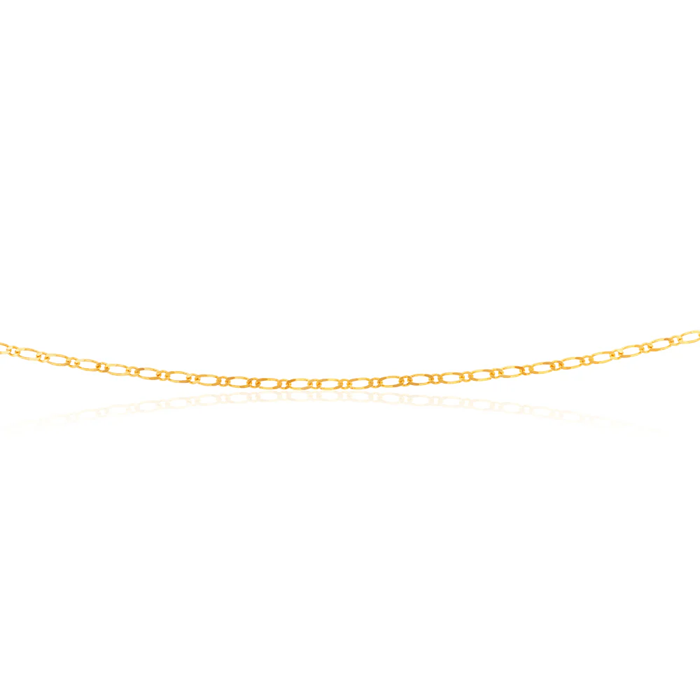 9ct Yellow Solid Gold 40Gauge Figaro 55cm 1:1 Chain - Image 2