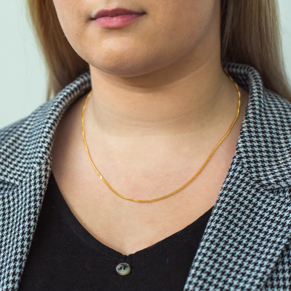 9ct Yellow Solid Gold 50 Gauge Curb 55cm Chain - Image 3