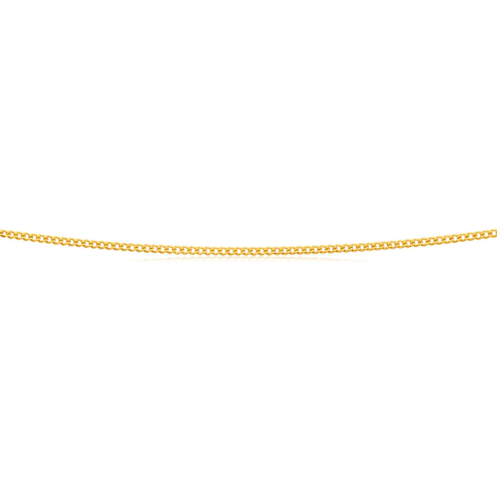 9ct Yellow Solid Gold 50cm 40 Gauge Curb Chain - Image 2