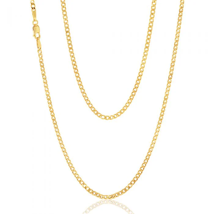 9ct Yellow Solid Gold 55cm 70 Gauge Curb Chain