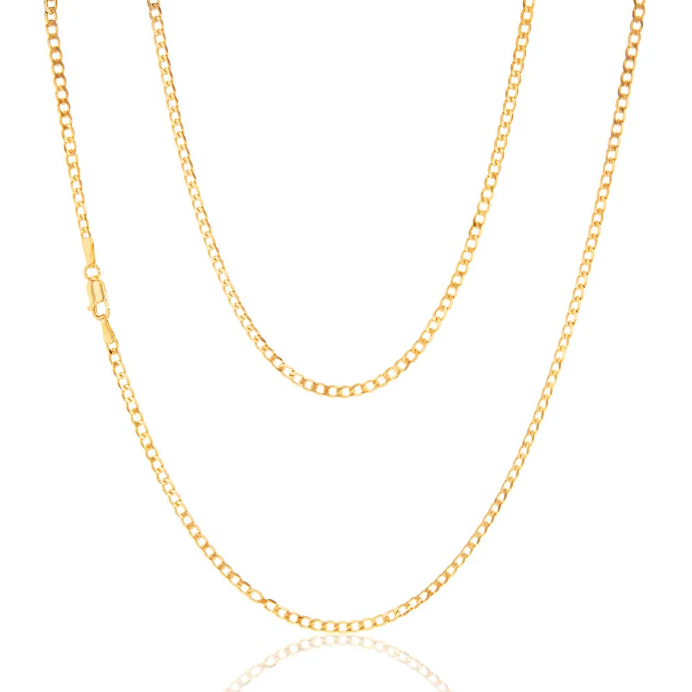 9ct Yellow Solid Gold 60 Gauge 50cm Chain
