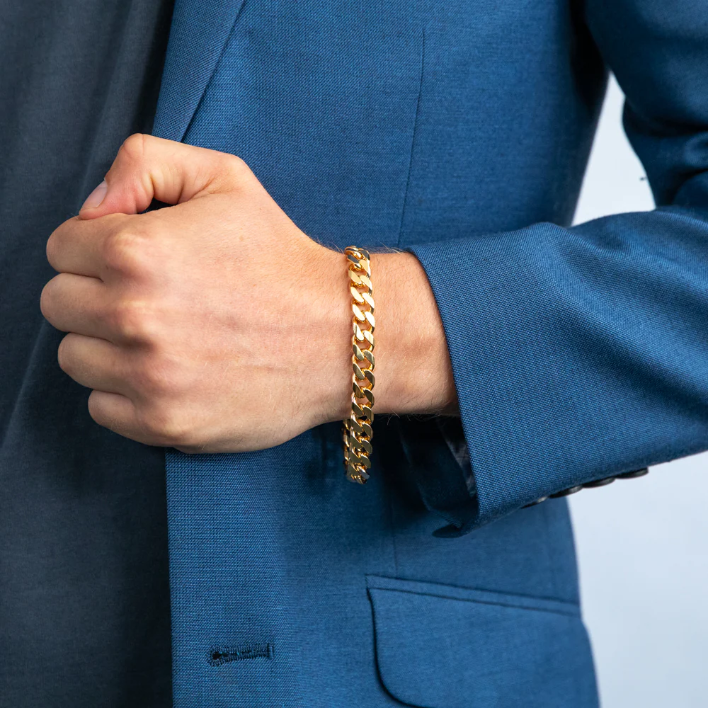 9ct Yellow Solid Gold Curb 21cm Bracelet - Image 3