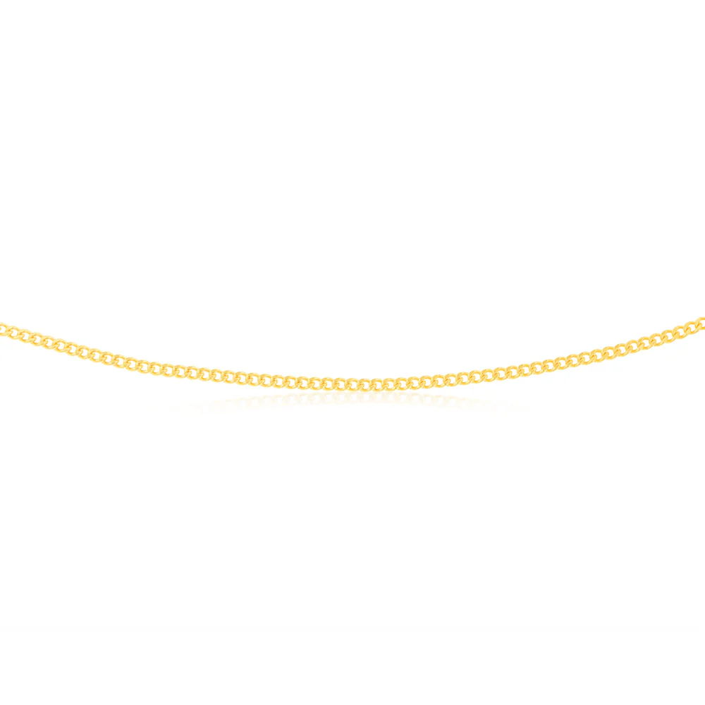 9ct Yellow Solid Gold Curb 45cm Chain - Image 4