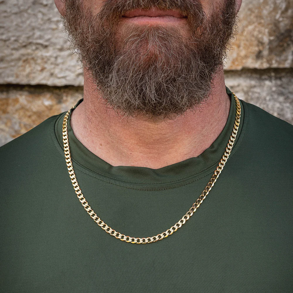 9ct Yellow Solid Gold Curb Chain 150 gauge in 60cm - Image 4