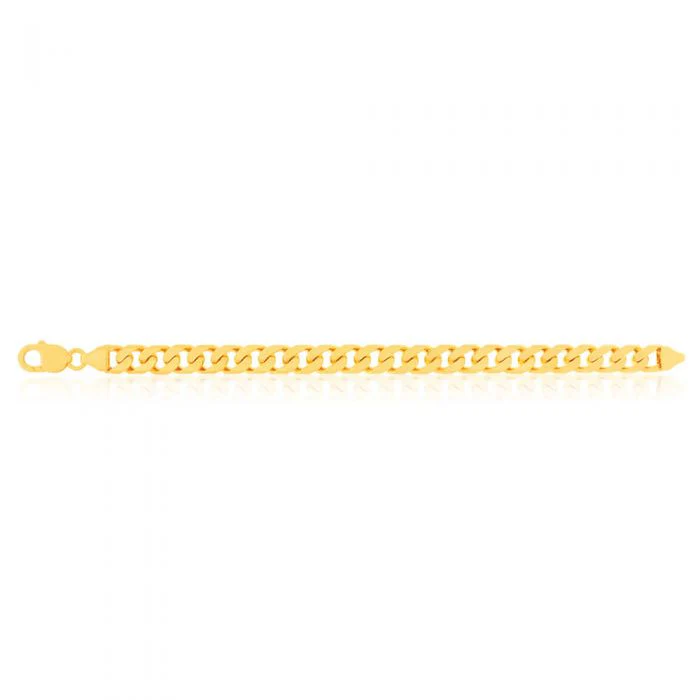 9ct Yellow Solid Gold Delightful Curb Bracelet - Image 2