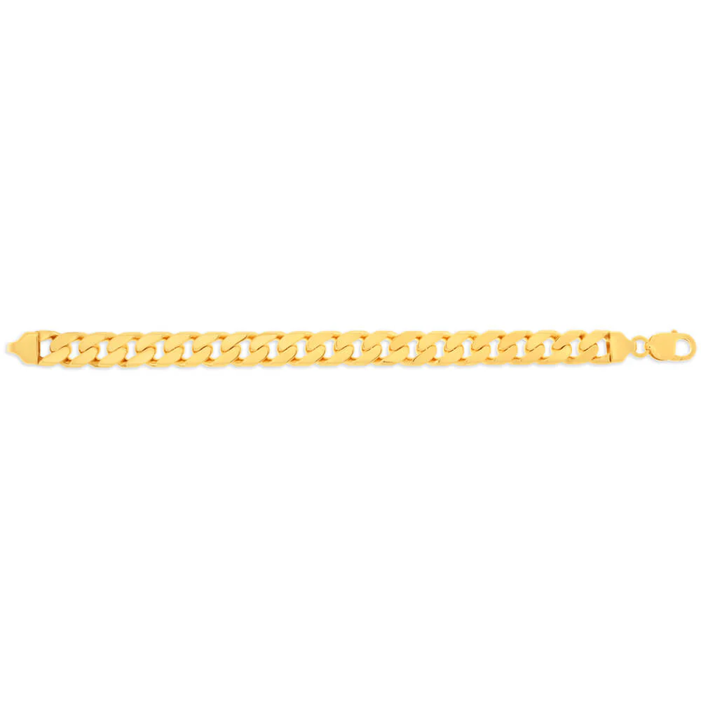 9ct Yellow Solid Gold Divine Curb Bracelet - Image 2