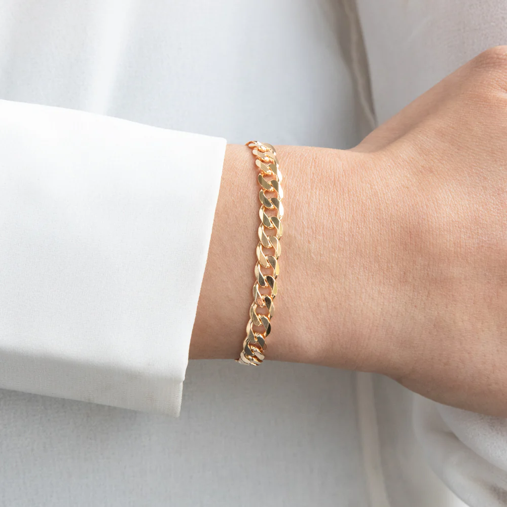 9ct Yellow Solid Gold Enticing Curb Bracelet - Image 3