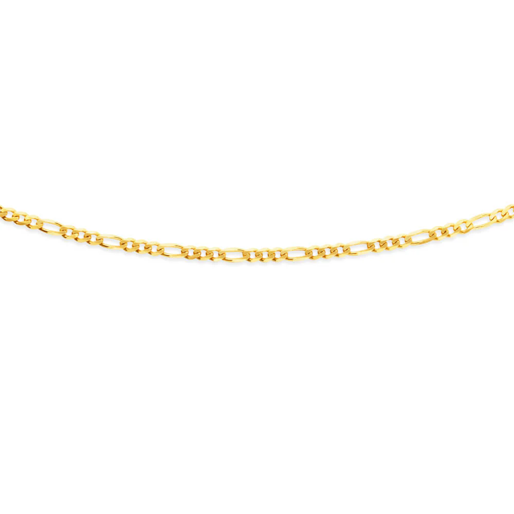 9ct Yellow Solid Gold Figaro 1:3 45cm Chain 80 Gauge - Image 2