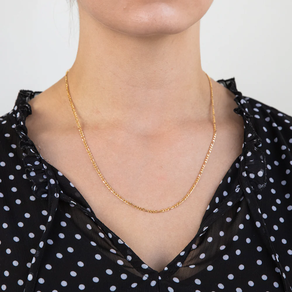 9ct Yellow Solid Gold Figaro 1:3 50cm Chain 60Gauge - Image 4