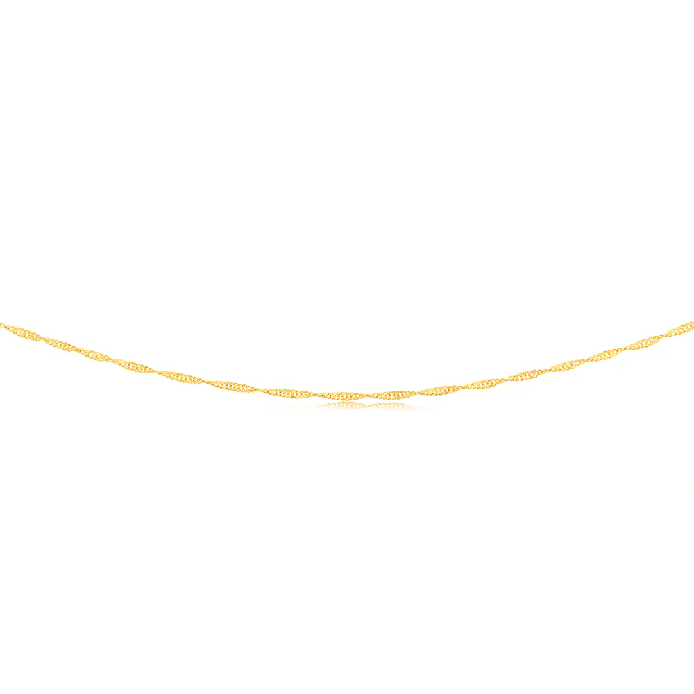 9ct Yellow Solid Gold Singapore 40cm Chain 30 Gauge - Image 2