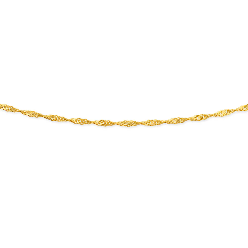 9ct Yellow Solid Gold Singapore 45cm Chain 40 Gauge - Image 2