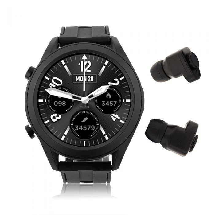 Active Pro Smart Watch with Built-in Bluetooth Earbuds