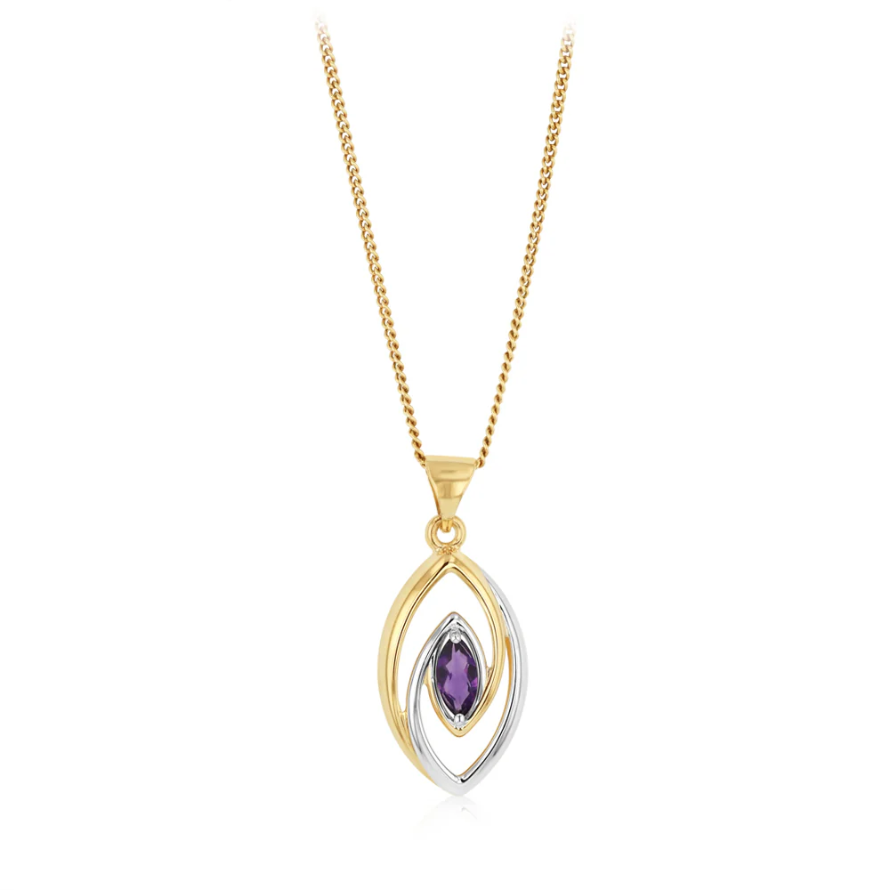 Amethyst Pendant in 9ct Yellow Gold