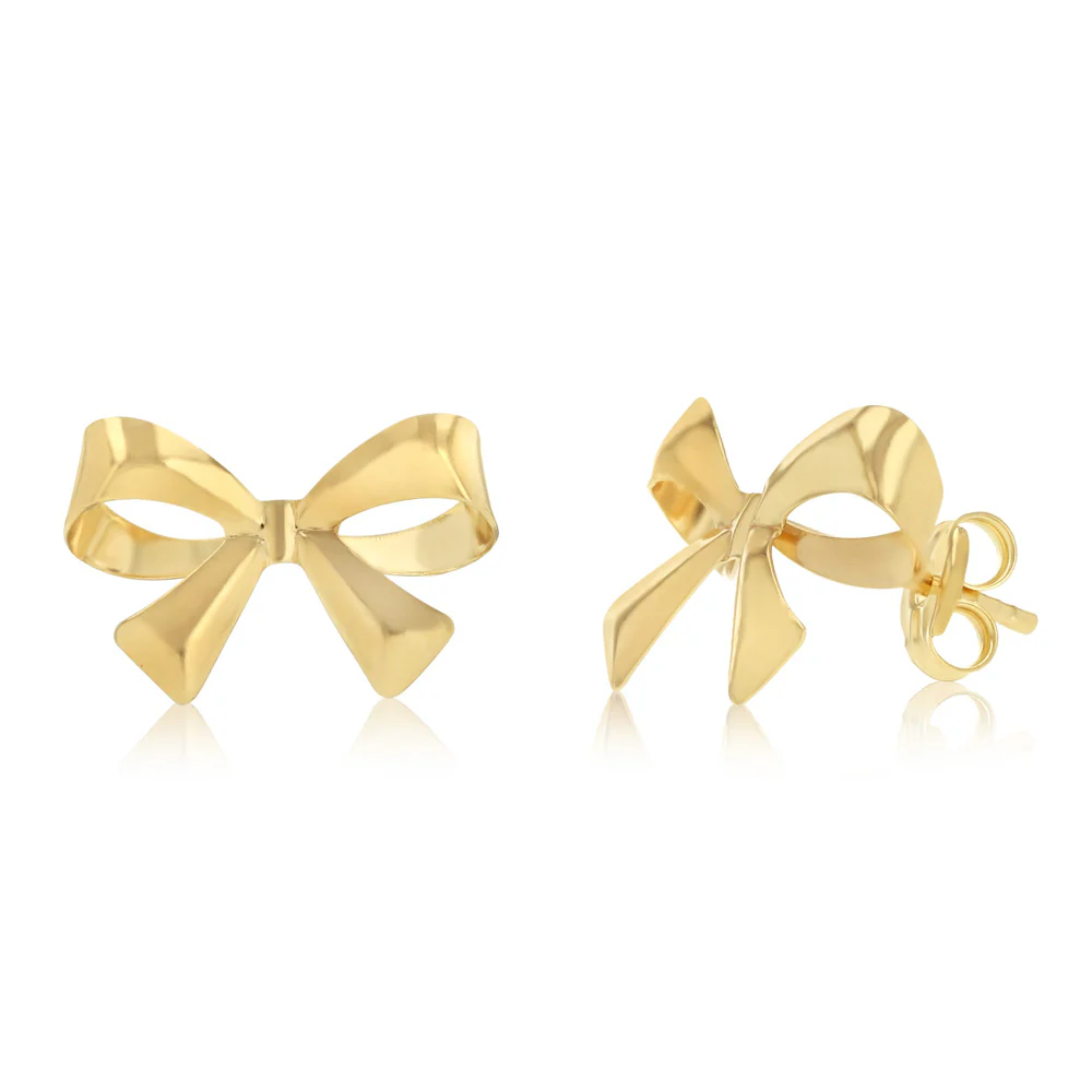 Bow Stud Earrings in 9ct Yellow Gold